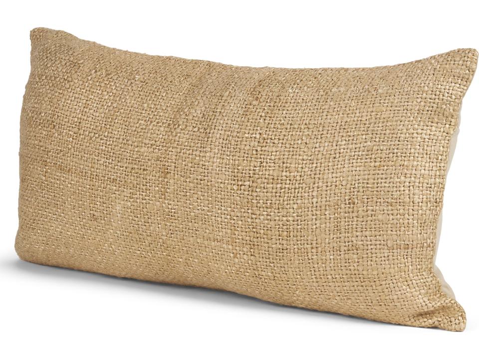Lowen 14x26 Lumbar Gold Woven Decorative Pillow