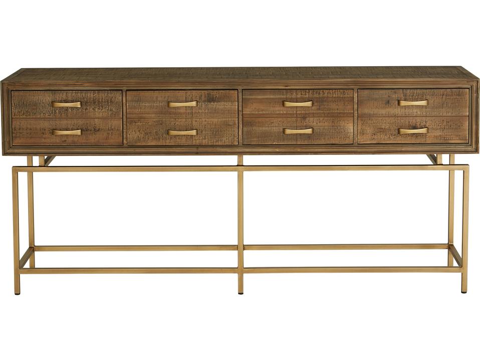 Annecy Console Table Reclaimed Wood and Brass