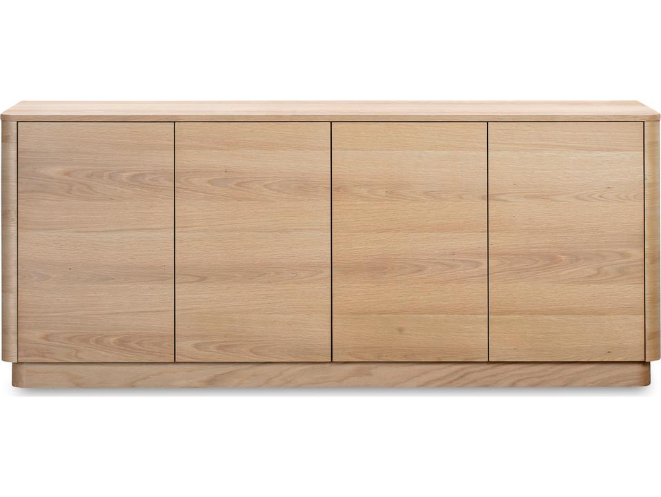 Round Off Oak Wood Sideboard with 4 Doors