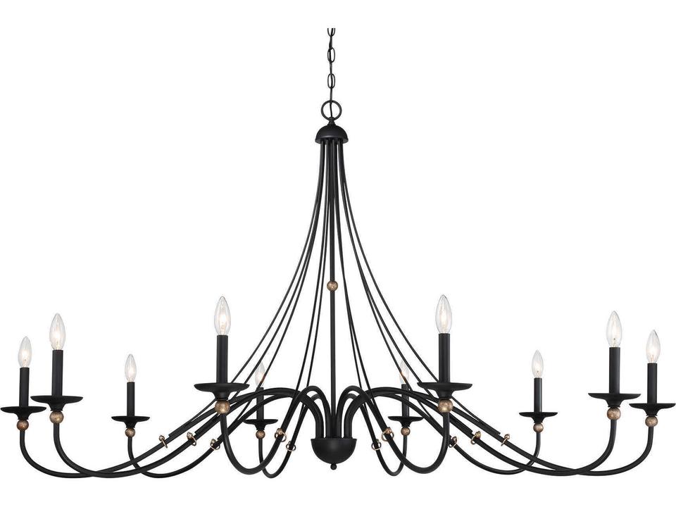 10-Light Westchester County Chandelier in Sand Coal and Skyline Gold Leaf
