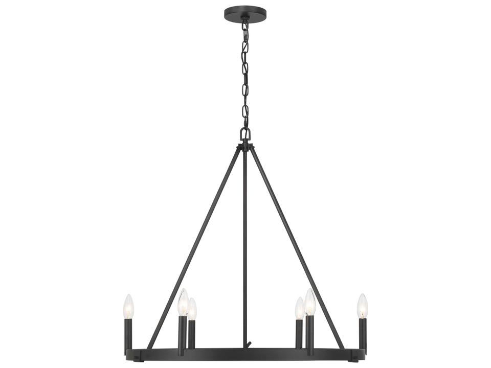 6-Light Dutton Chandelier in Coal Black