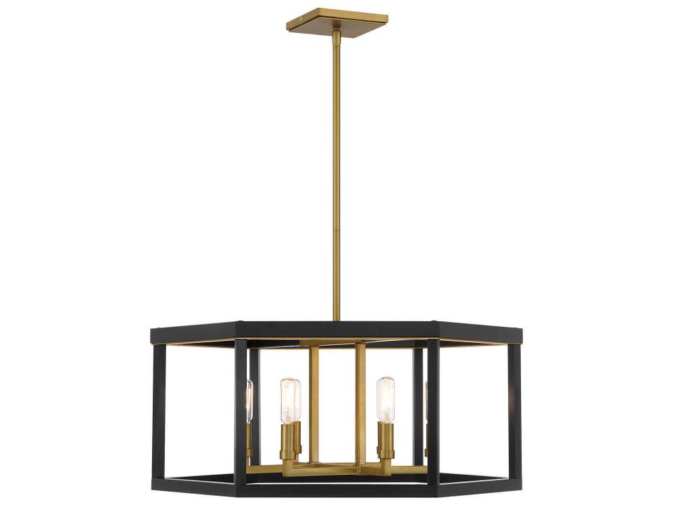 Union Estates 6-Light Coal Soft Brass Geometric Chandelier