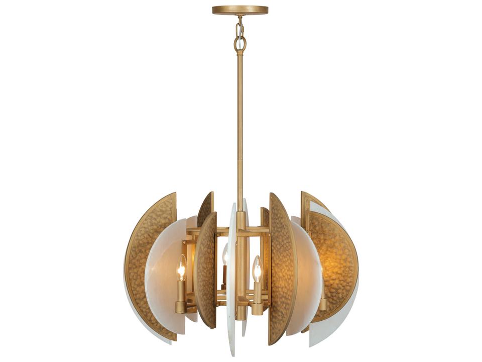 Saint Martin 8-Light Chandelier in Ashen Gold with Alabaster Stone
