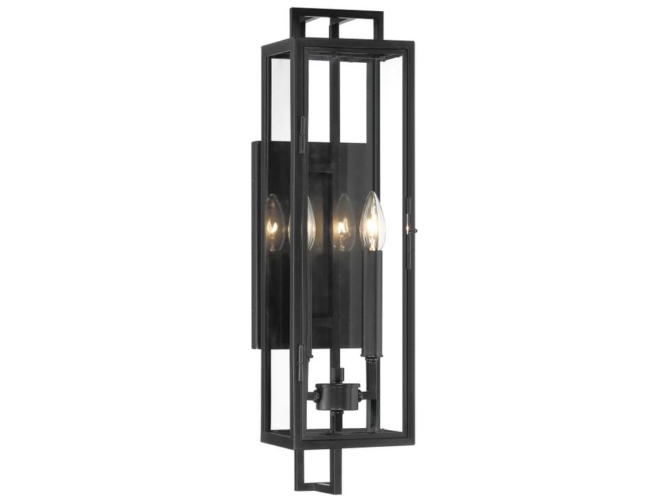 Knoll Road 2-Light Outdoor Wall Light in Coal Black