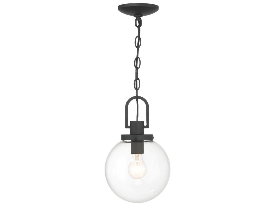 Wenston 1-Light Outdoor Pendant Light in Sand Coal
