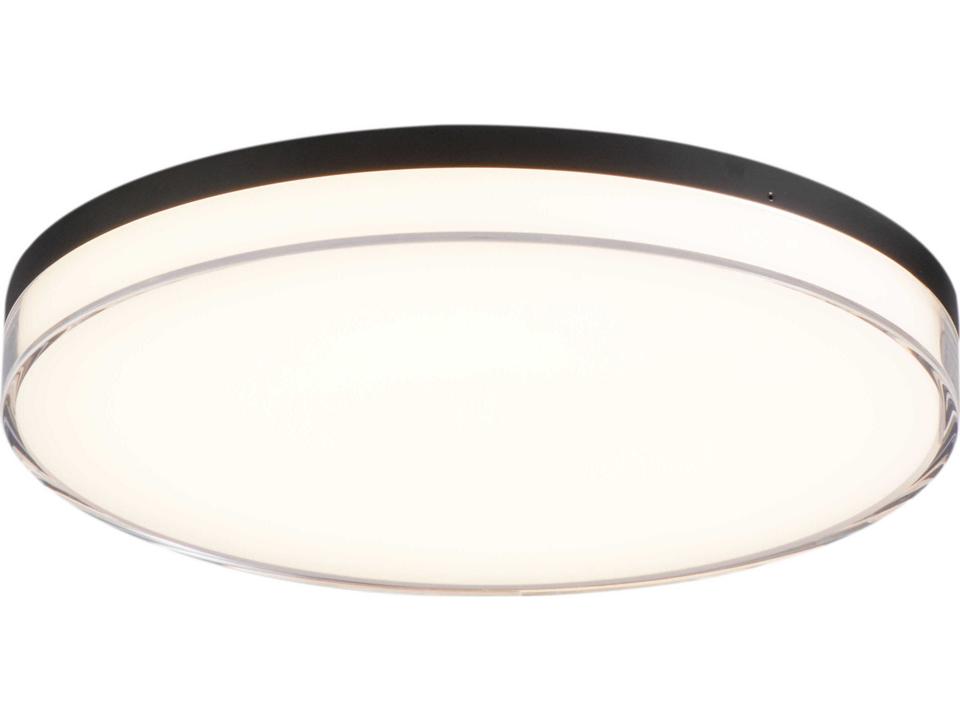 Vantage 1-Light Outdoor LED Flush Mount Ceiling Light in Coal