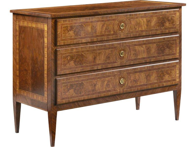 Bezier Brown Burlwood Accent Chest with Brass Accents