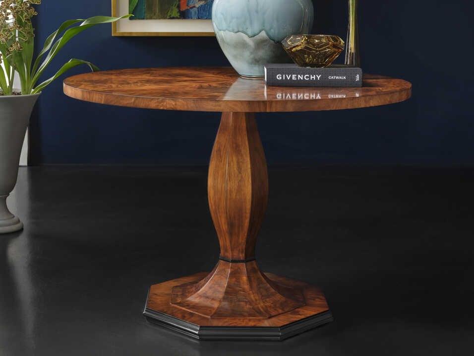 Swirl Round Wood Center Table