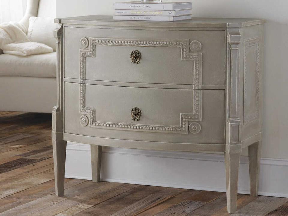 Gustavian Bowfront Commode Hand Painted Gray