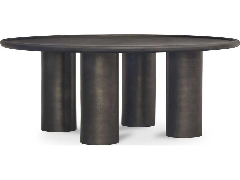 Deacon Round Coffee Table in Deep Bronze Brown