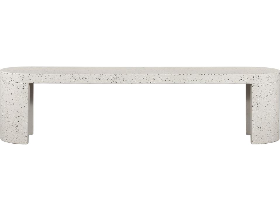 Lyon Greystone Terrazzo Concrete Bench in Light Gray