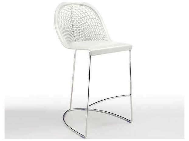 Guapa Chrome White Leather Counter Stool