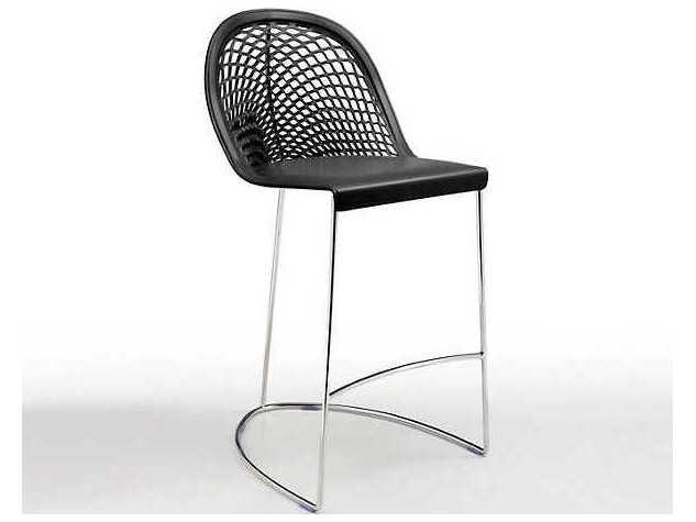 Guapa Chrome Black Leather Bar Stool
