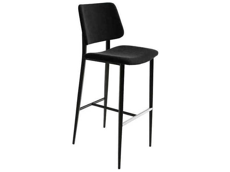 Joe Leather Walnut Wood Counter Stool