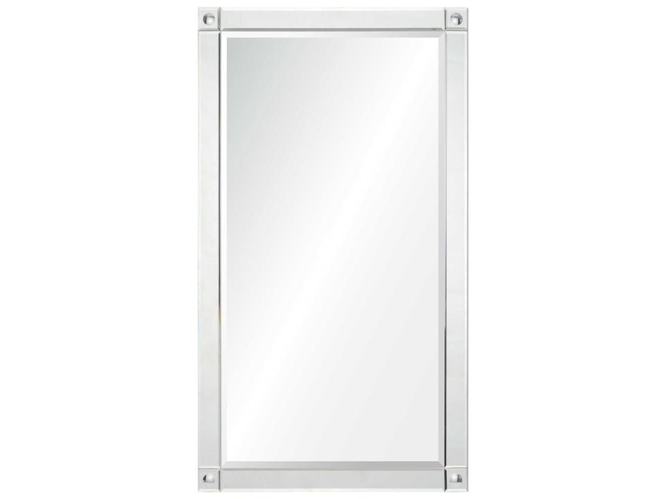Rectangular Wall Mirror with Beveled Edges and Mirror Frame