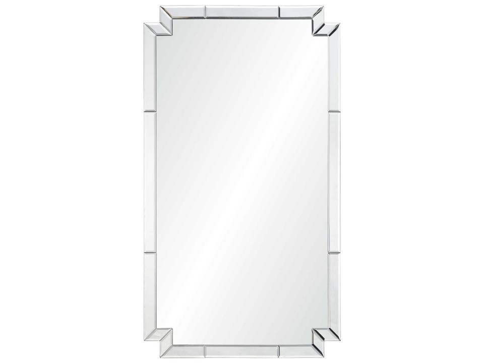 Rectangular Wall Mirror with Beveled Tile Frame