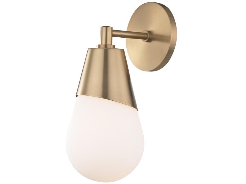 Cora 1-Light Aged Brass Glass Wall Sconce