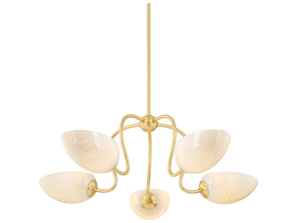 Reva 5-Light Aged Brass Chandelier