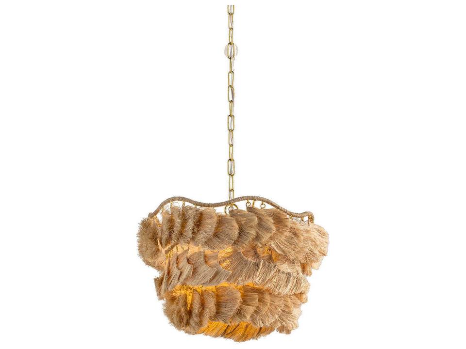 Daria 1-Light Aged Brass Round Chandelier