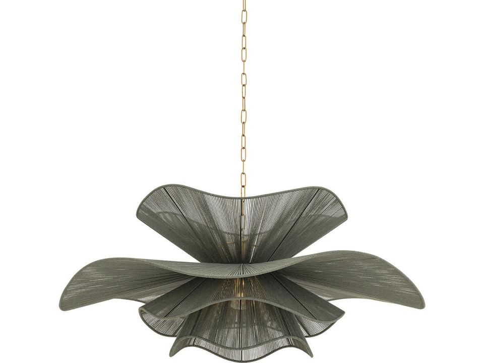 Amanda 1-Light Patina Brass Gray Pendant
