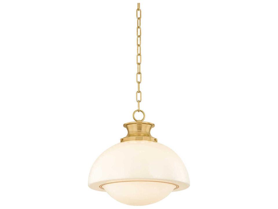 Celine 1-Light Aged Brass Bowl Pendant