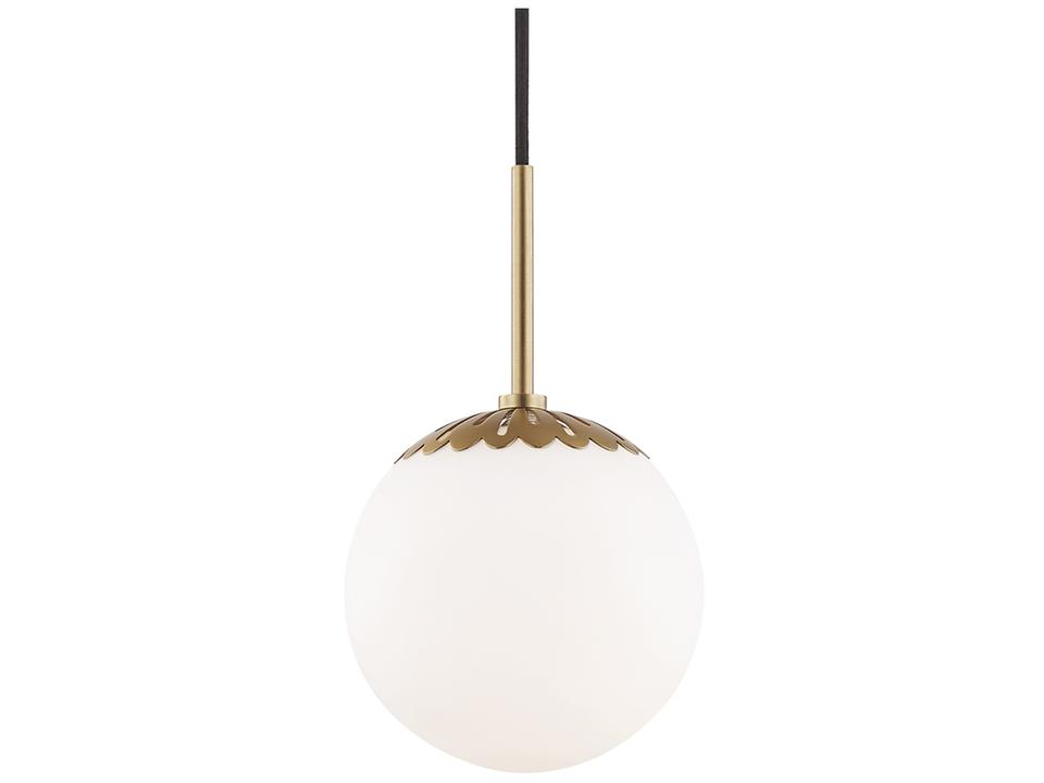 Paige 1-Light Aged Brass Gold Globe Mini Pendant
