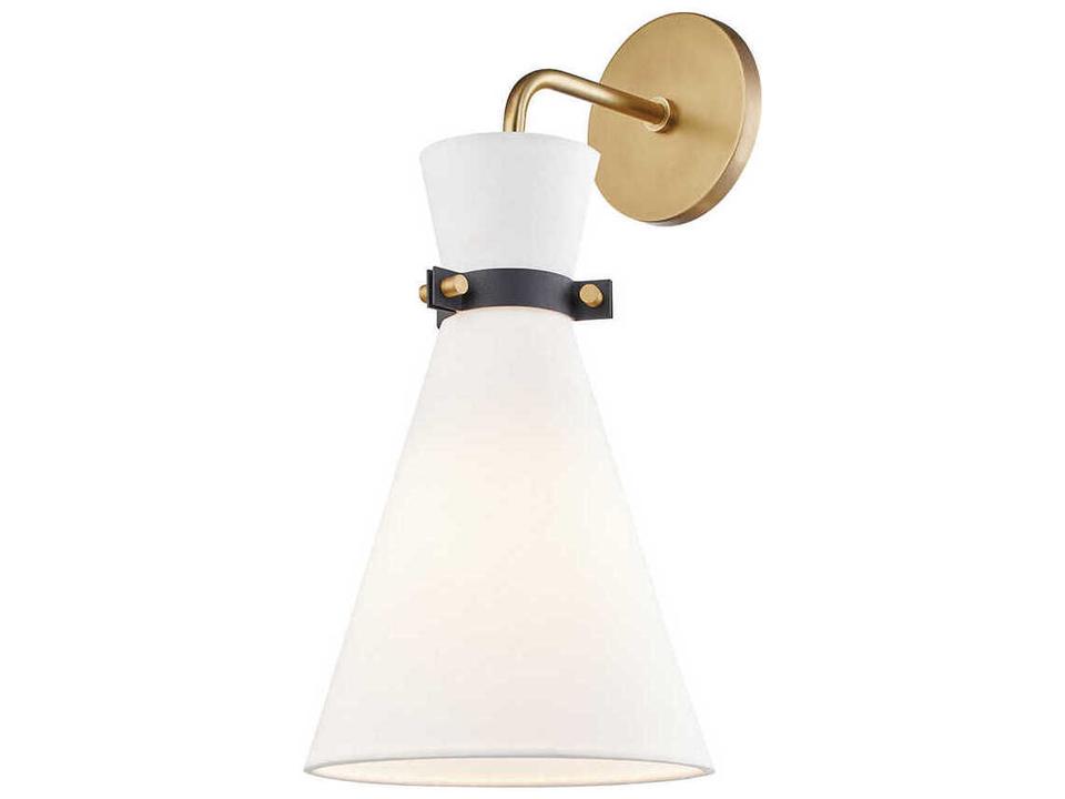 Julia 1-Light Aged Brass Black Wall Sconce