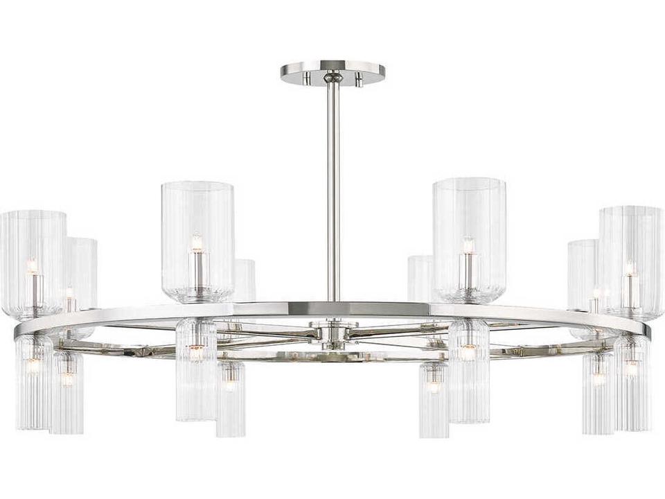 Tabitha 16-Light6-Light Polished Nickel Glass Cylinder Geometric Chandelier