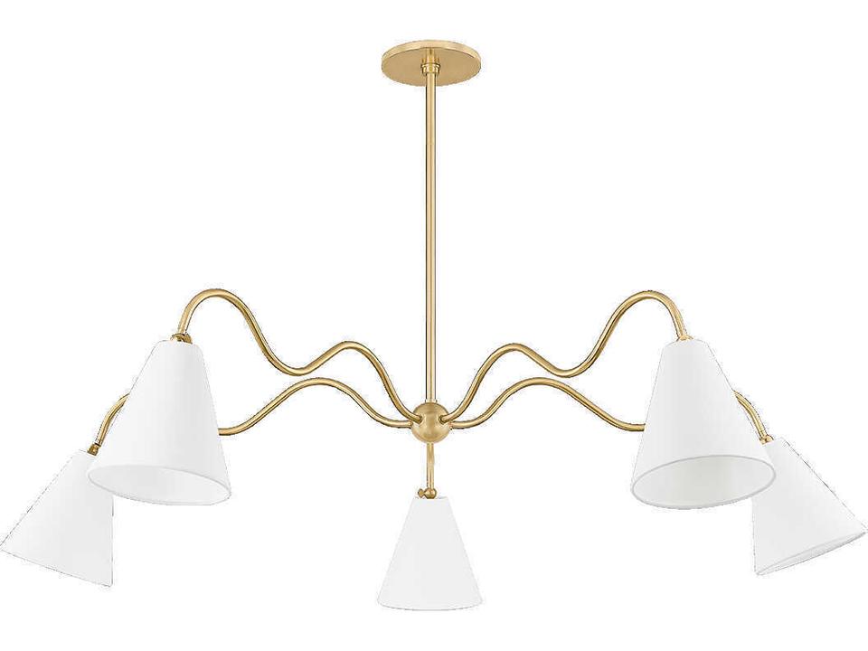 Onda 5-Light Aged Brass Chandelier