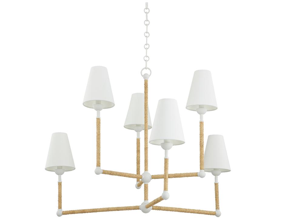 Mariana 6-Light Textured White Candelabra Chandelier