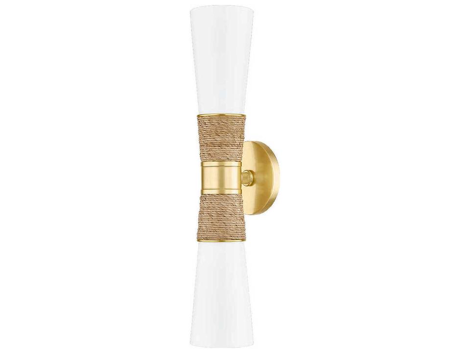 Mica 2-Light Aged Brass Wall Sconce