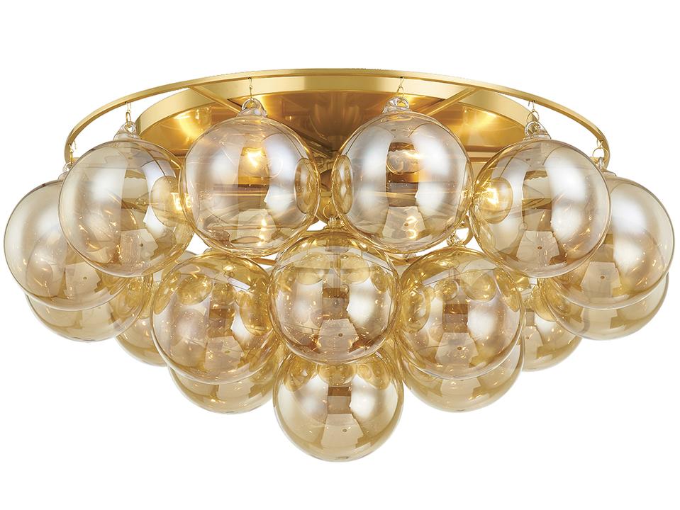 Mimi 6-Light Aged Brass Glass Globe Flush Mount