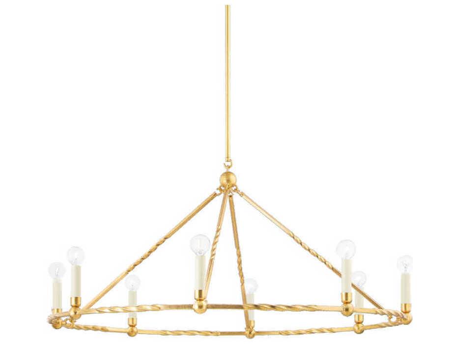 Josephine 8-Light Vintage Gold Leaf Candelabra Chandelier