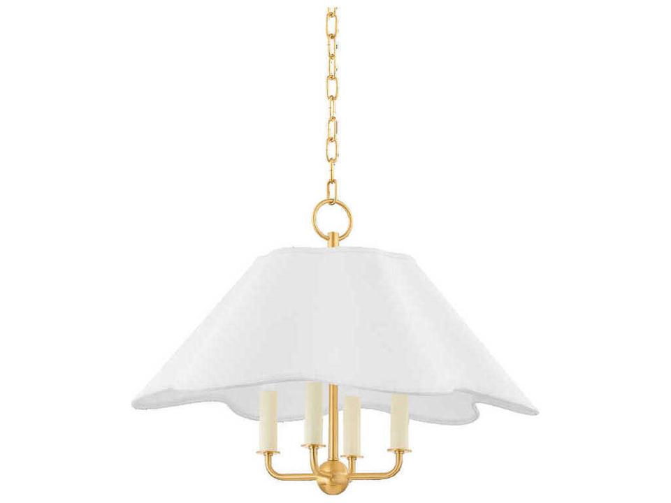 Rosanna 4-Light Aged Brass White Candelabra Empire Chandelier