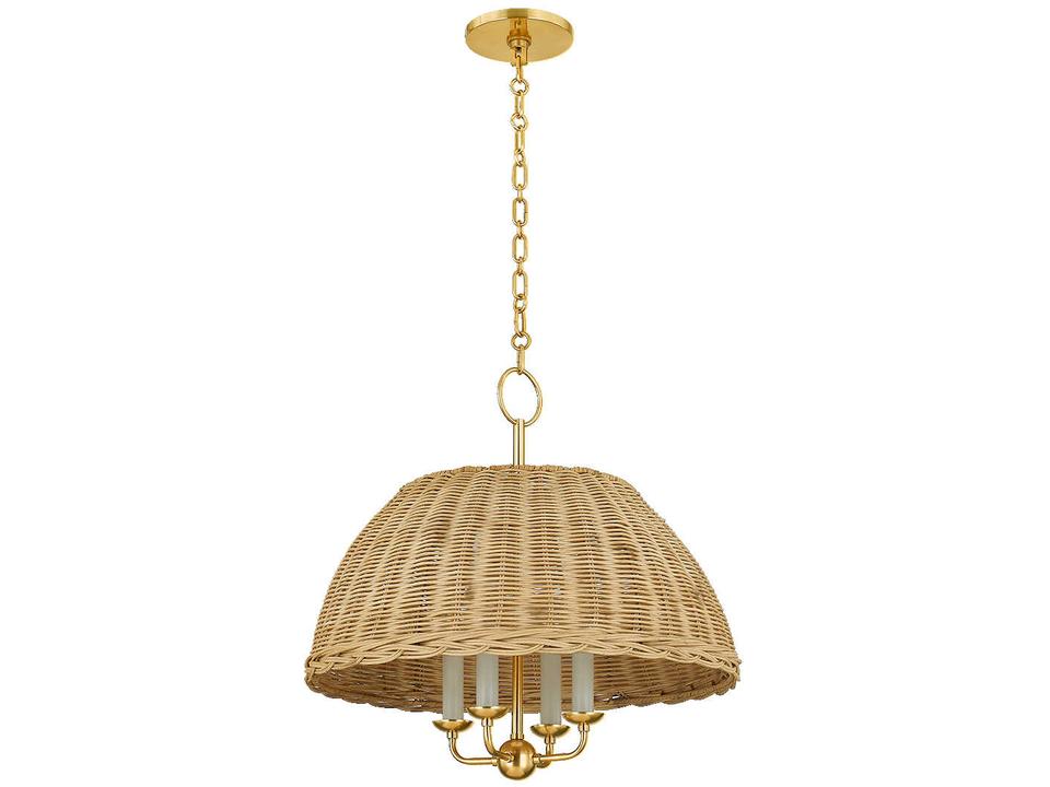 Arwen 4-Light Aged Brass Brown Candelabra Chandelier