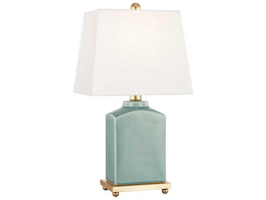 Brynn Table Lamp Jade and Gold Leaf Ceramic