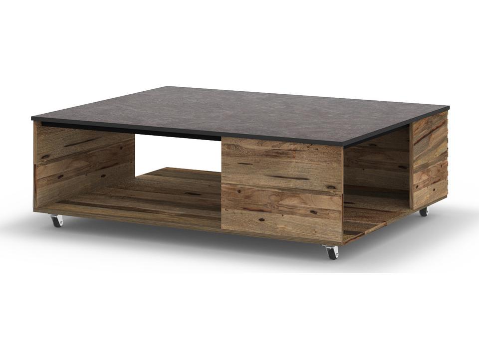 Aiko Quick Ship Teak Rectangular Multi-fit Coffee Table in Slate