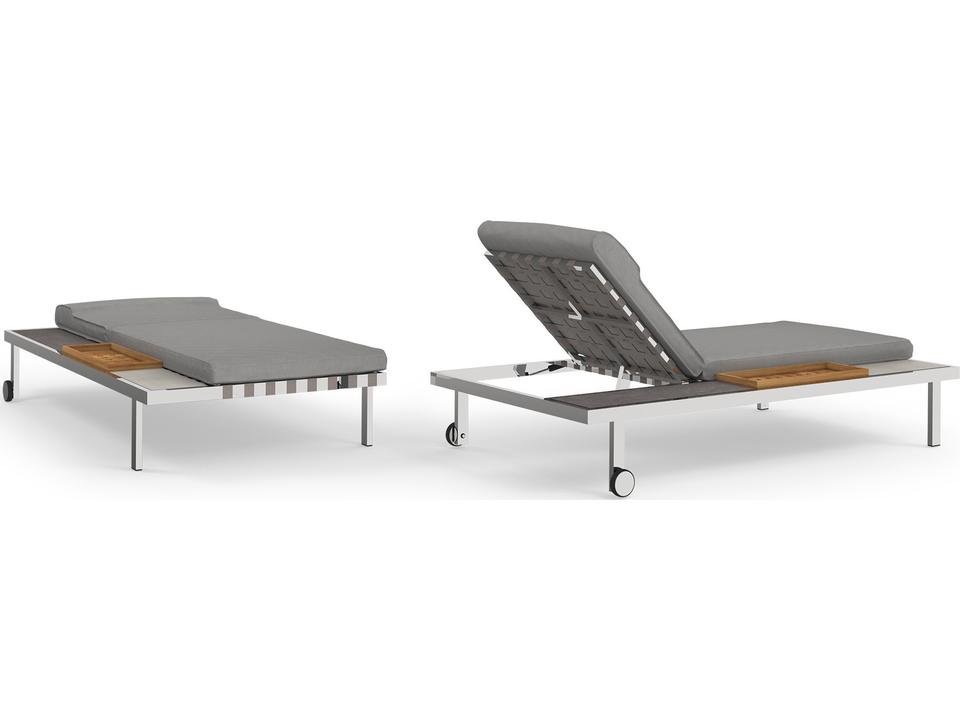 Albatross Multi-Position Stainless Steel Sunbed with Side Tray