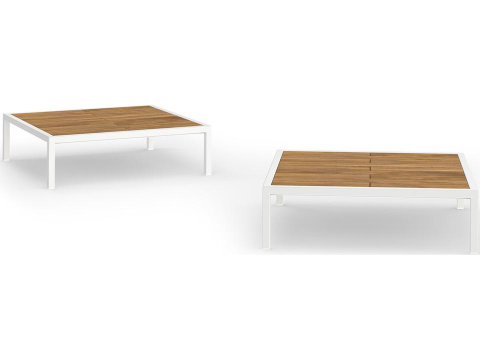 Albatross 33.5-Inch Square 316 Stainless Steel Teak Top Low Table