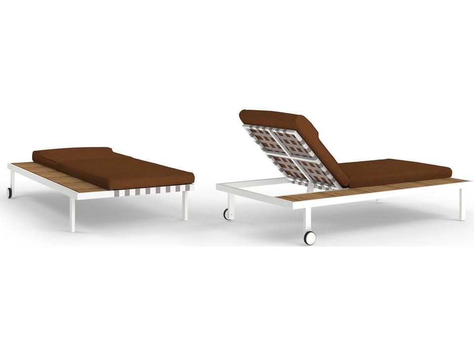 Albatross 316 Stainless Steel Sunbed Chaise Lounge with Side Tray