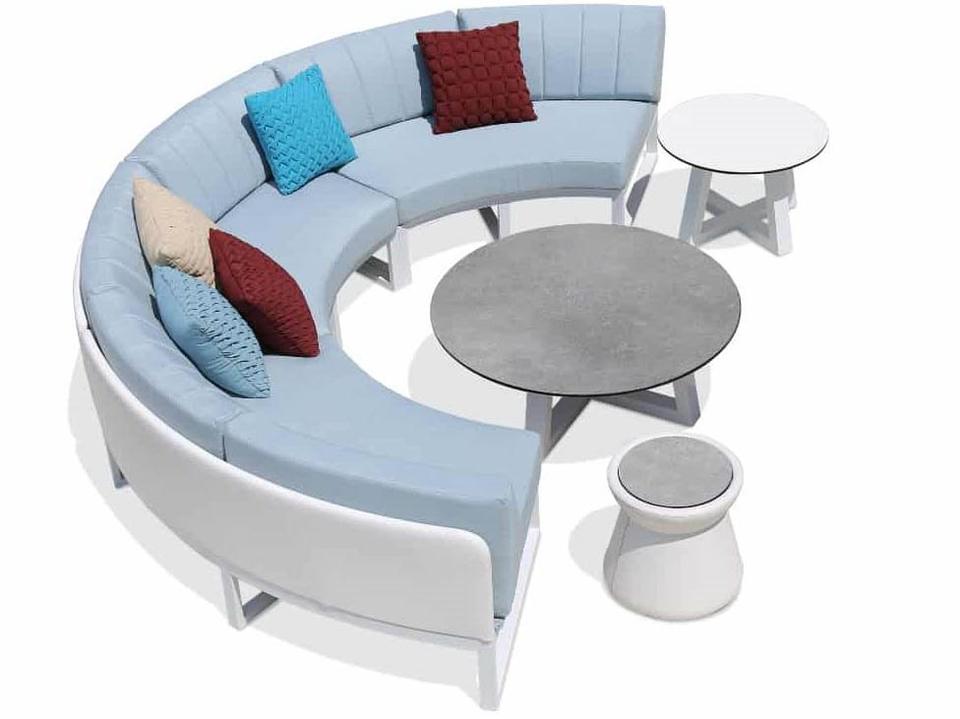 MamaGreen Babbo Aluminum Cushion Curved Sectional Outdoor Patio Lounge Set