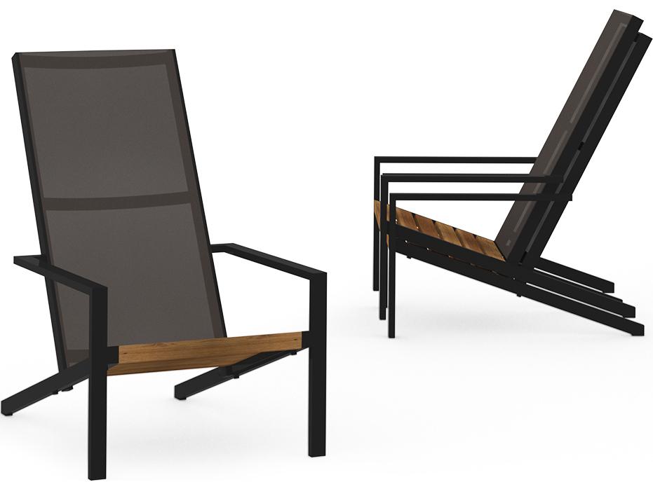 Bondi Adirondack Chair in Aluminum and Teak