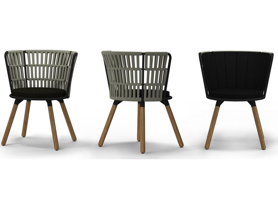 MamaGreen Daisy Rae Teak Rope Outdoor Dining Chair