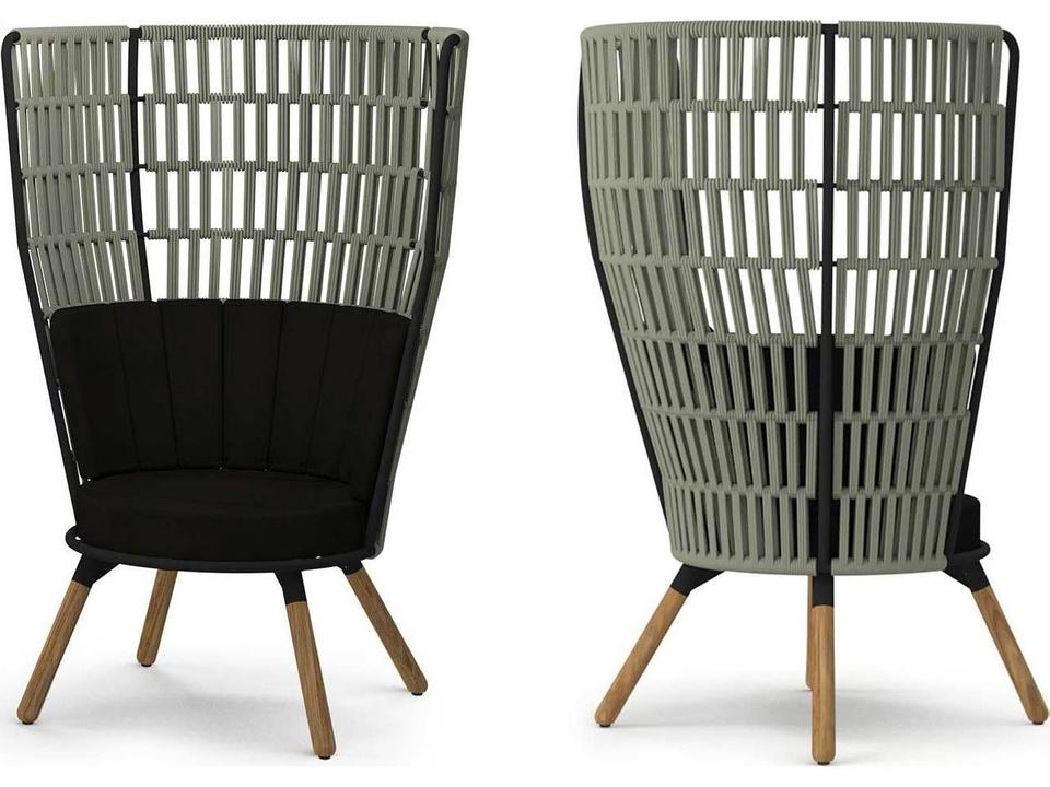 MamaGreen Daisy Rae Teak Rope High Back Chat Patio Lounge Chair
