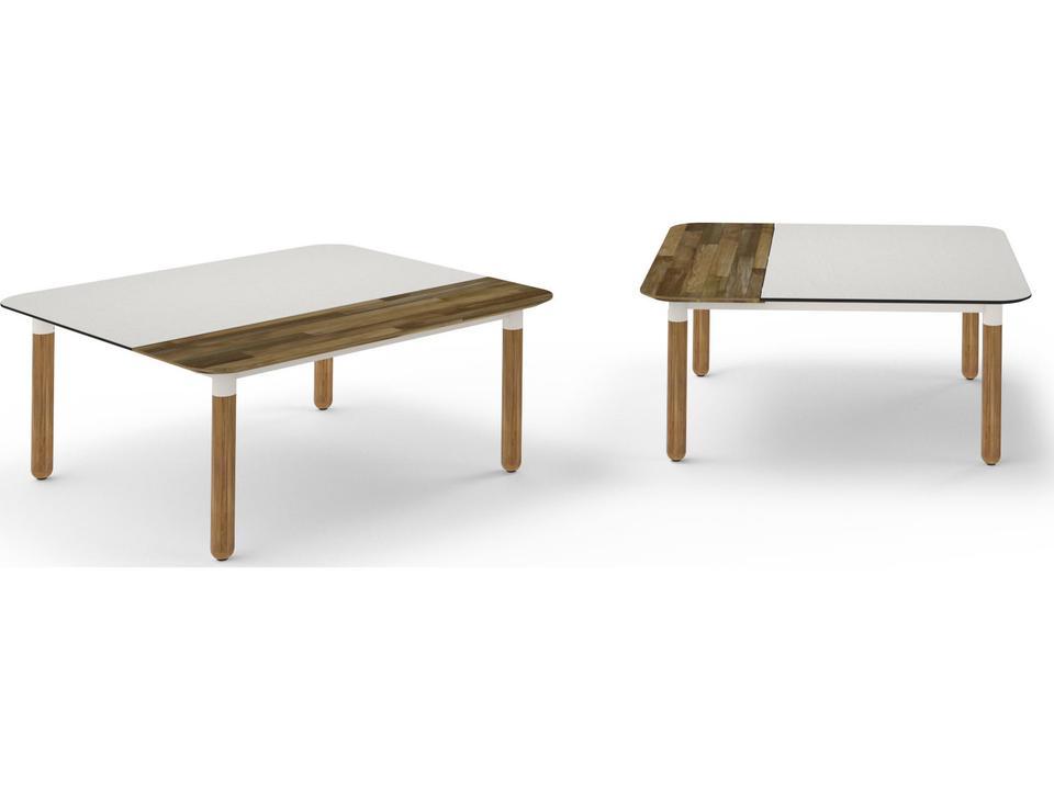 Daisy 40-Inch Square HPL and Teak Coffee Table