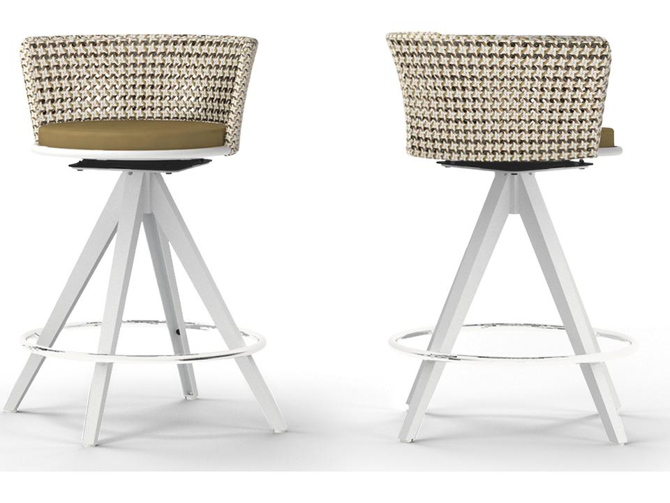 Daisy Mae Aluminum Wicker Swivel Outdoor Counter Chair