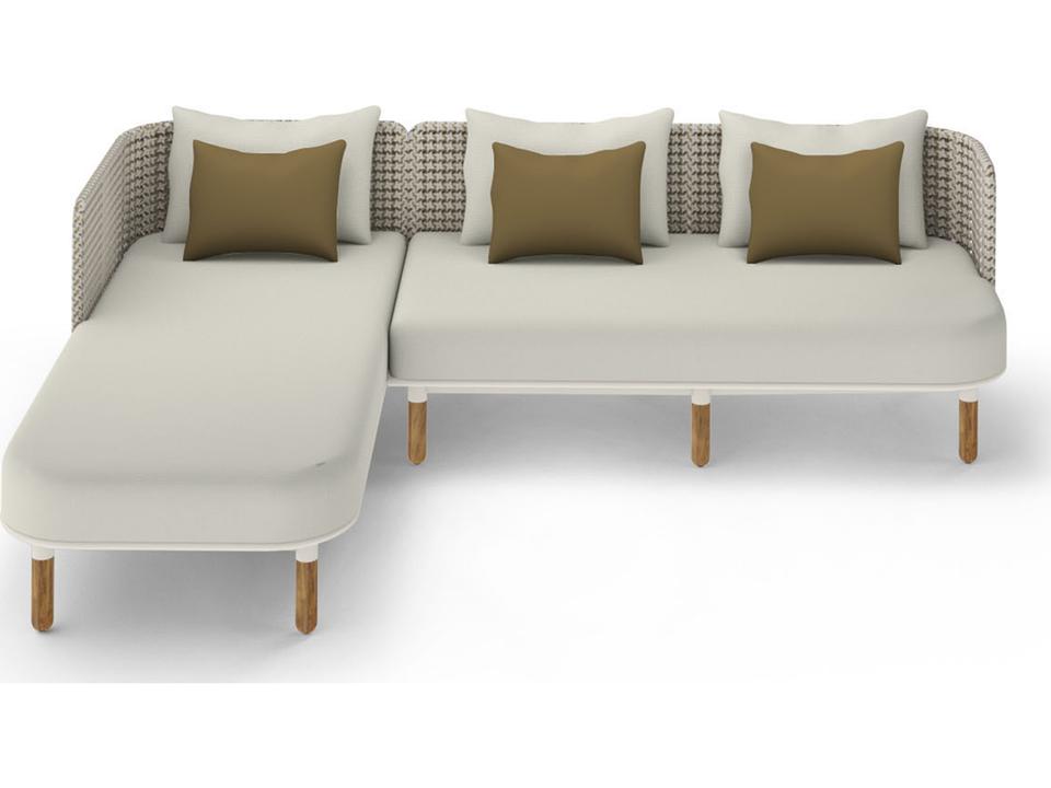 Daisy Mae Deep Seating Teak Wicker Sectional Patio Lounge Set