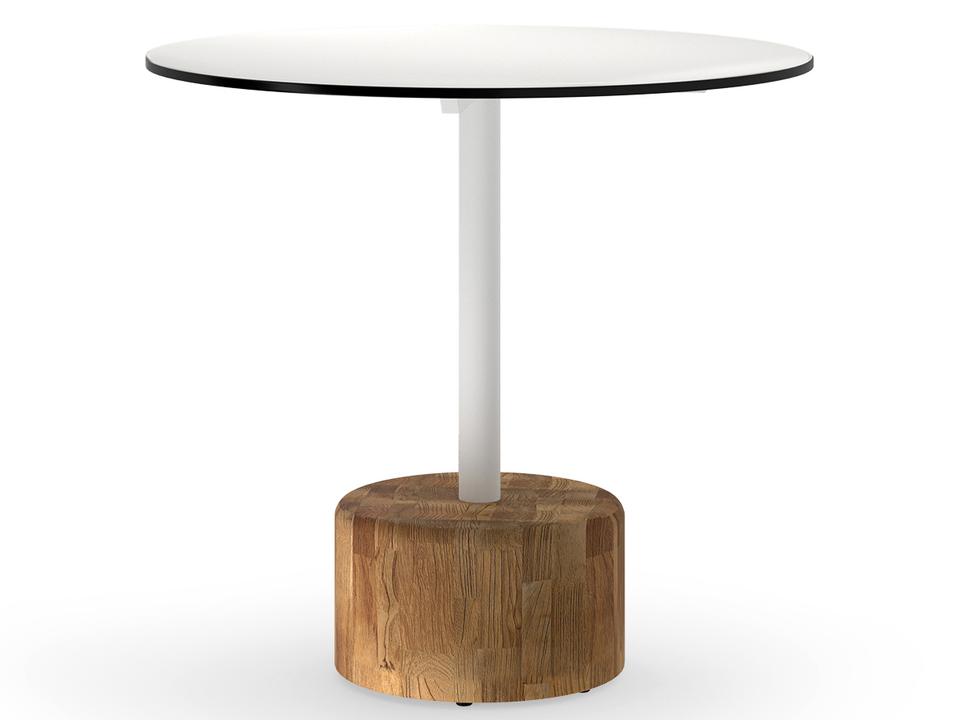 MamaGreen Glyph Aluminum Teak Round Outdoor Bistro Table