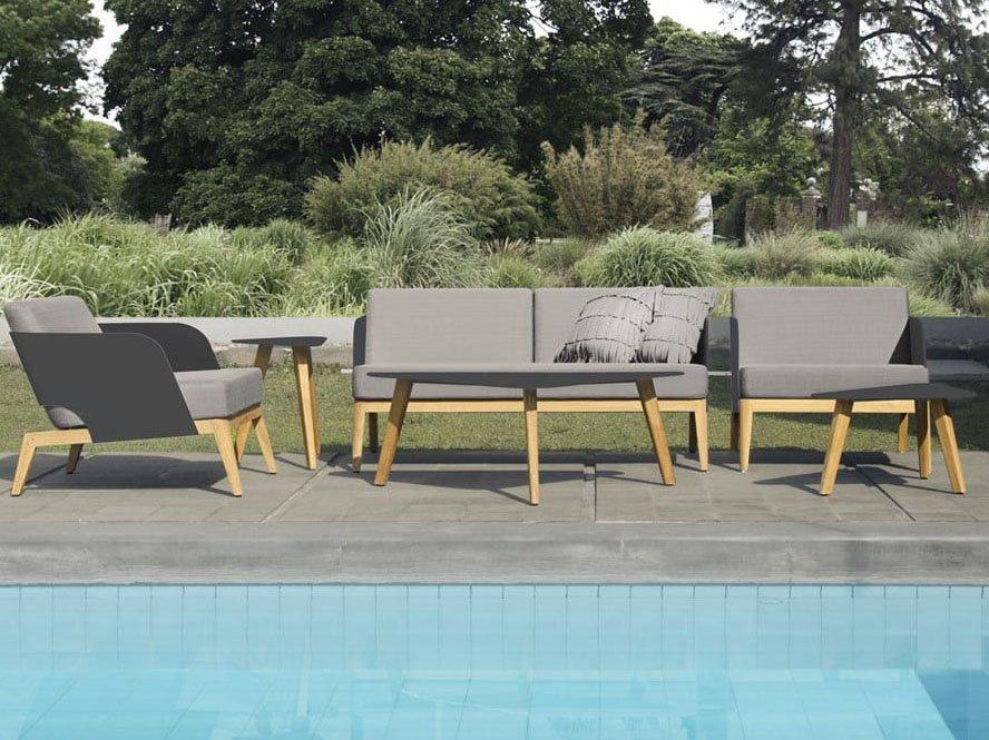 MamaGreen Kaat Teak Cushion Patio Lounge Set