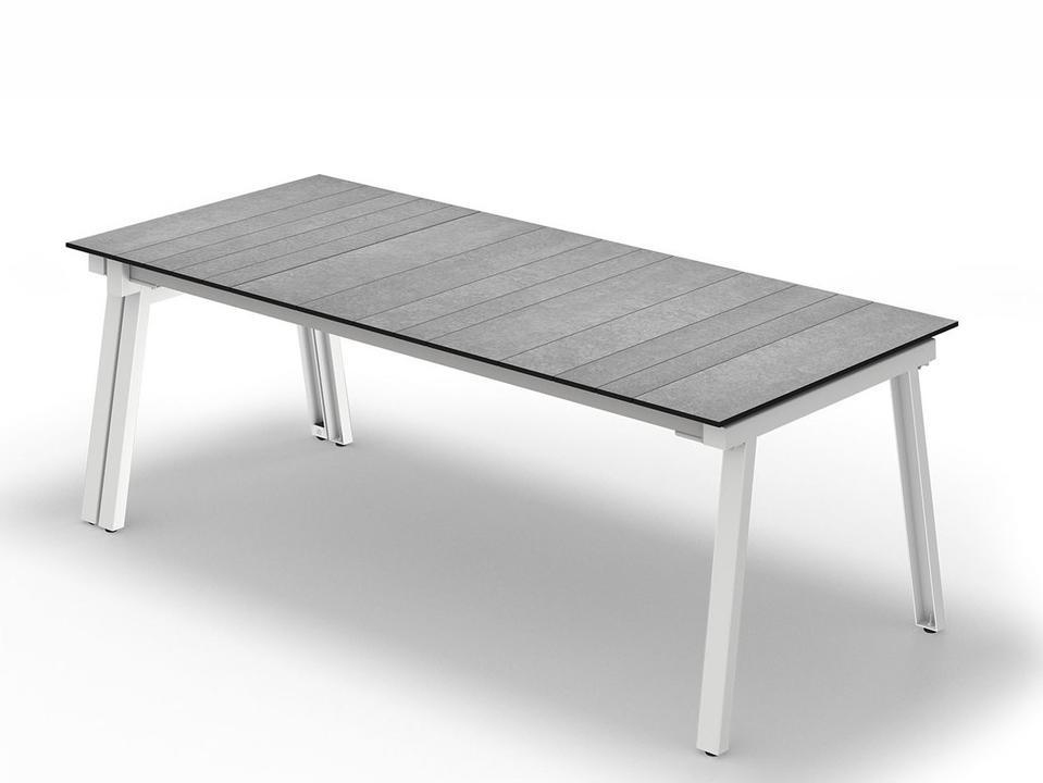 Maxximus Extendable Rectangular HPL Top Dining Table in Champagne